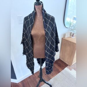 Madewell Black and White Plaid Scarf